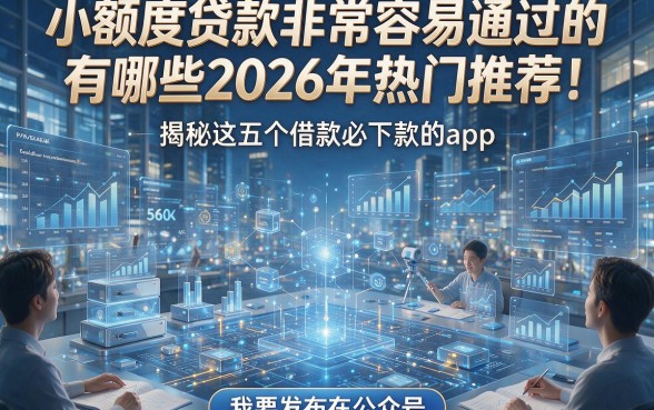 小额度贷款非常容易通过的有哪些2026年热门推荐！揭秘这五个借款必下款的app