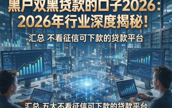 黑户双黑贷款的口子2026：2026年行业深度揭秘！汇总五大不看征信可下款的贷款平台
