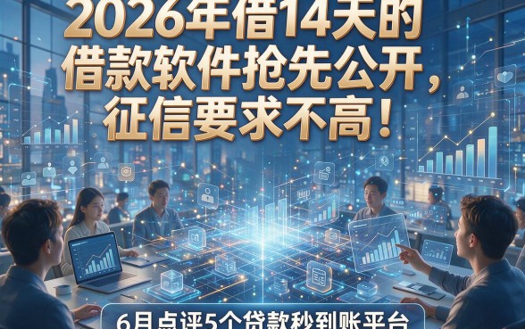 2026年借14天的借款软件抢先公开，征信要求不高！6月点评5个贷款秒到账平台