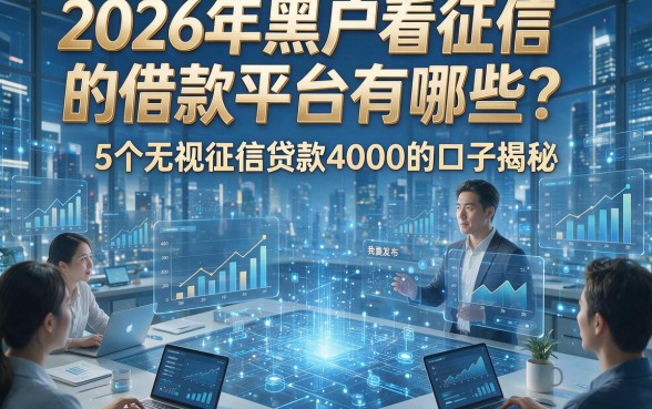 2026年黑户看征信的借款平台有哪些？5个无视征信贷款4000的口子揭秘！