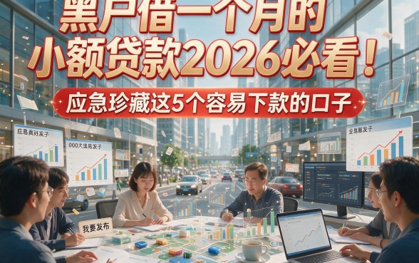 黑户借一个月的小额贷款2026必看！应急珍藏这5个容易下款的口子