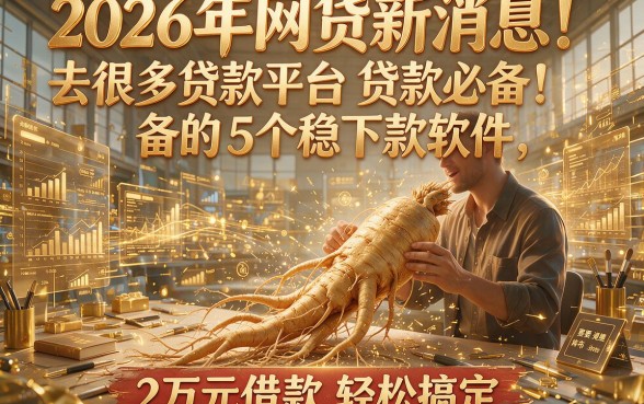 2026年网贷新消息！去很多贷款平台贷款必备的5个稳下款软件，2万元借款轻松搞定