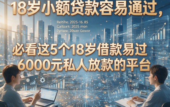 18岁小额贷款容易通过，必看这5个18岁借款易过6000元私人放款的平台