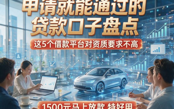 申请就能通过的贷款口子盘点，这5个借款平台对资质要求不高，1500元马上放款特好用