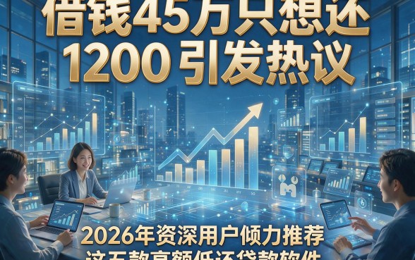 借钱45万只想还1200引发热议，2026年资深用户倾力推荐这五款高额低还贷款软件