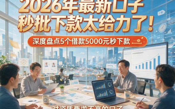 2026年最新口子秒批下款太给力了！深度盘点5个借款5000元秒下款、对资质要求不高的口子