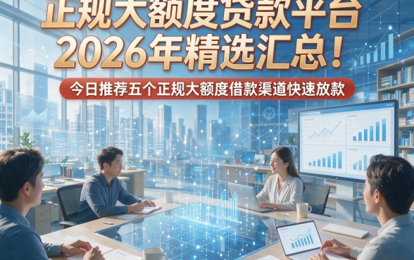 正规大额度贷款平台2026年精选汇总！今日推荐五个正规大额度借款渠道快速放款