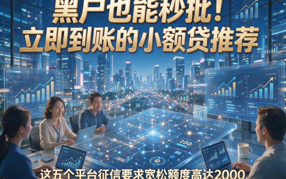 黑户也能秒批！立即到账的小额贷推荐，这五个平台征信要求宽松额度高达2000