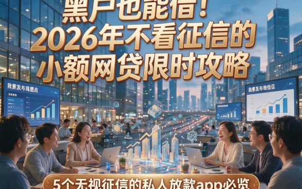 黑户也能借！2026年不看征信的小额网贷限时攻略，5个无视征信的私人放款app必览