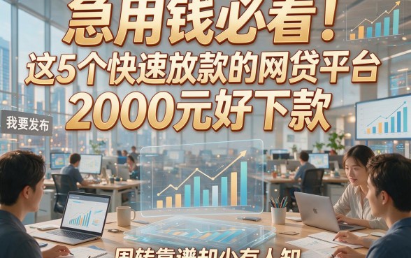 急用钱必看！这5个快速放款的网贷平台2000元好下款，周转靠谱却少有人知