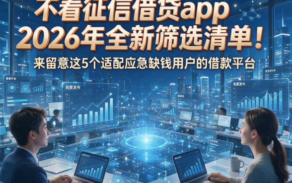 不看征信借贷app2026年全新筛选清单！来留意这5个适配应急缺钱用户的借款平台