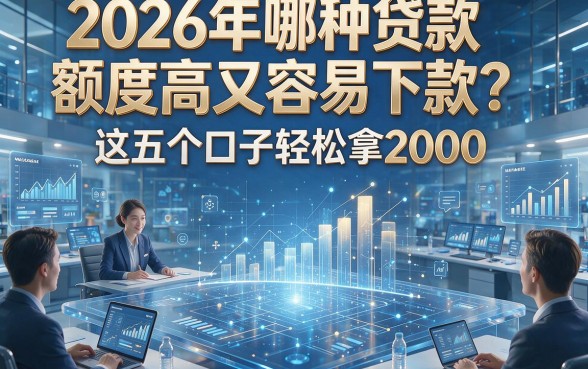 2026年哪种贷款额度高又容易下款？这五个口子轻松拿2000！