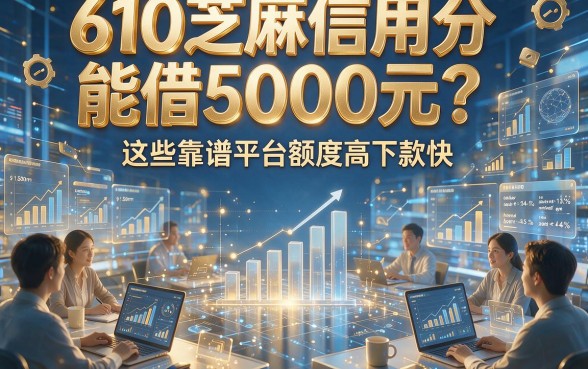 610芝麻信用分能借5000元？这些靠谱平台额度高下款快