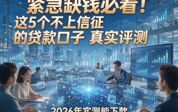 紧急缺钱必看！这5个不上信征的贷款口子真实评测，2026年实测能下款！