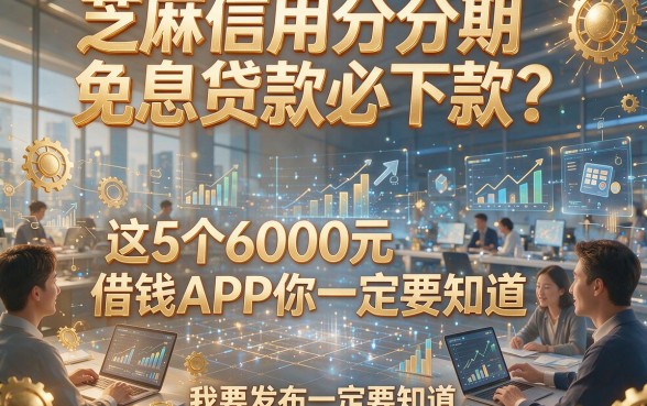 芝麻信用分分期免息贷款必下款？这5个6000元借钱APP你一定要知道！