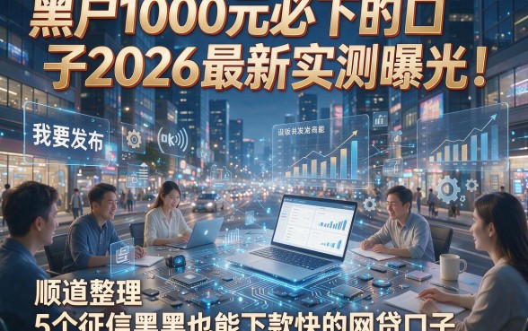 黑户1000元必下的口子2026最新实测曝光！顺道整理5个征信黑也能下款快的网贷口子