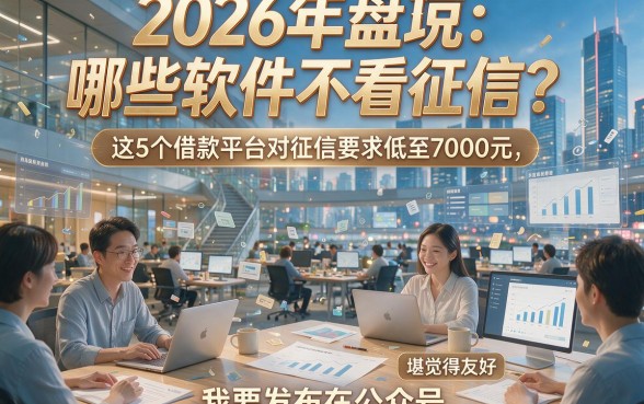2026年盘点：哪些软件不看征信？这5个借款平台对征信要求低至7000元，堪称友好！