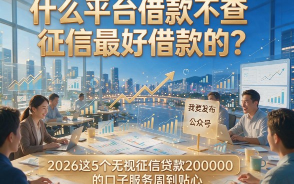 什么平台借款不查征信最好借款的？2026这5个无视征信贷款20000的口子服务周到贴心