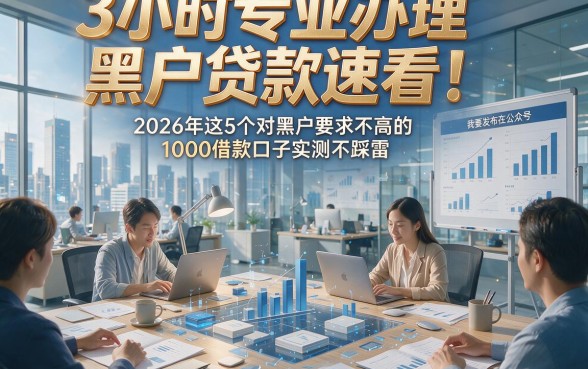 3小时专业办理黑户贷款速看！2026年这5个对黑户要求不高的1000借款口子实测不踩雷