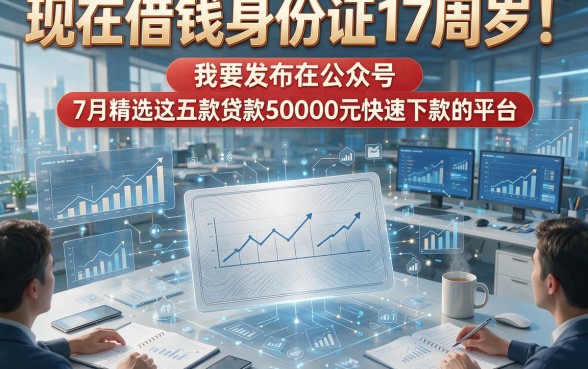 现在借钱身份证17周岁！7月精选这五款贷款50000元快速下款的平台