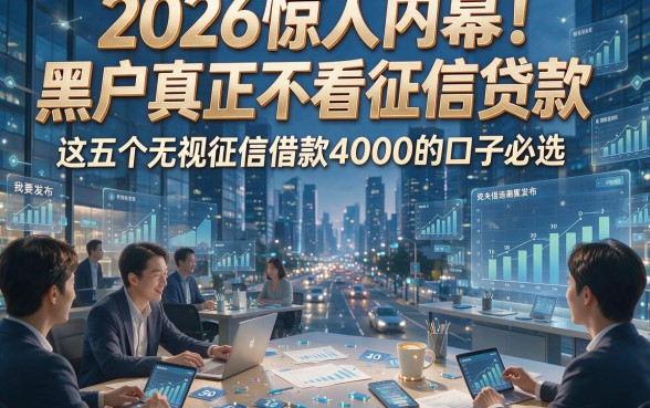 2026惊人内幕！黑户真正不看征信贷款，这五个无视征信借款4000的口子必选