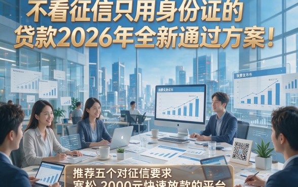 不看征信只用身份证的贷款2026年全新通过方案！推荐五个对征信要求宽松2000元快速放款的平台