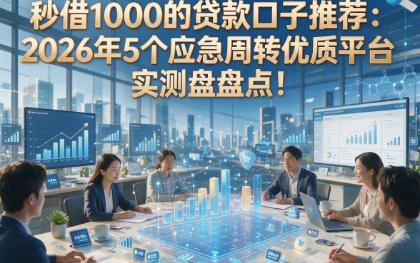 秒借1000的贷款口子推荐：2026年5个应急周转优质平台实测盘点！