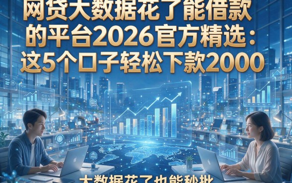 网贷大数据花了能借款的平台2026官方精选：这5个口子轻松下款2000，大数据花了也能秒批！