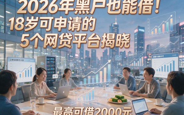 2026年黑户也能借！18岁可申请的5个网贷平台揭晓，最高可借2000元