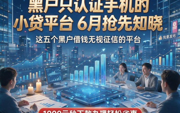 黑户只认证手机的小贷平台6月抢先知晓，这五个黑户借钱无视征信的平台1000元秒下款办理轻松省事