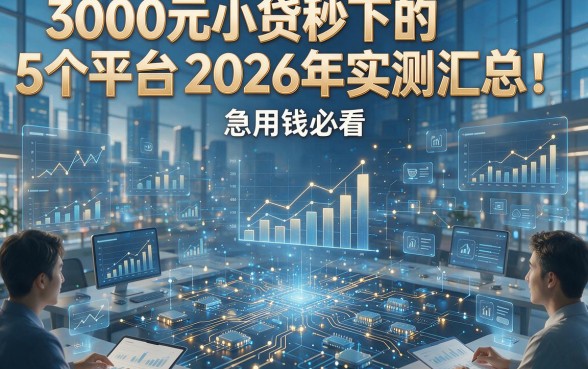 3000元小贷秒下的5个平台2026年实测汇总！急用钱必看！