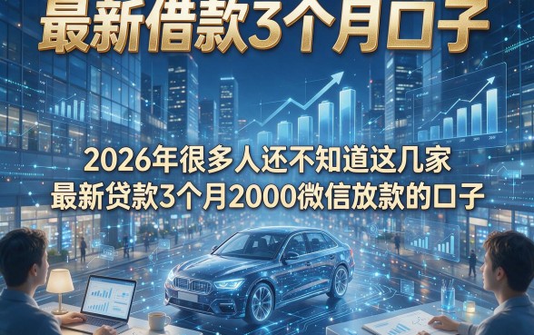 最新借款3个月口子，2026年很多人还不知道这几家最新贷款3个月2000微信放款的口子