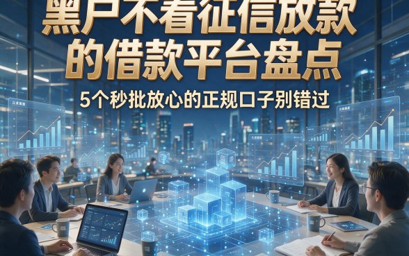黑户不看征信放款的借款平台盘点，5个秒批放心的正规口子别错过
