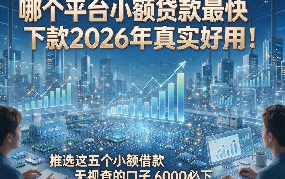 哪个平台小额贷款最快下款2026年真实好用！推选这五个小额借款无视查的口子6000必下