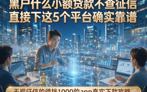 黑户什么小额贷款不查征信直接下这5个平台确实靠谱，深度解析无视征信的借钱1000的app真实下款攻略