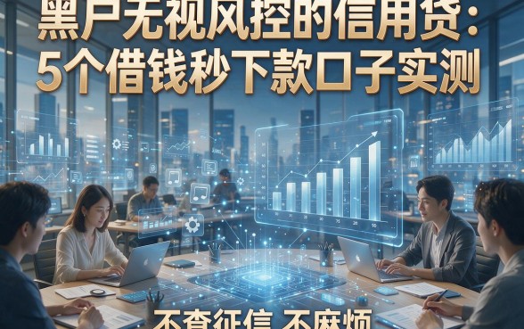 黑户无视风控的信用贷：5个借钱秒下款口子实测，不查征信不麻烦