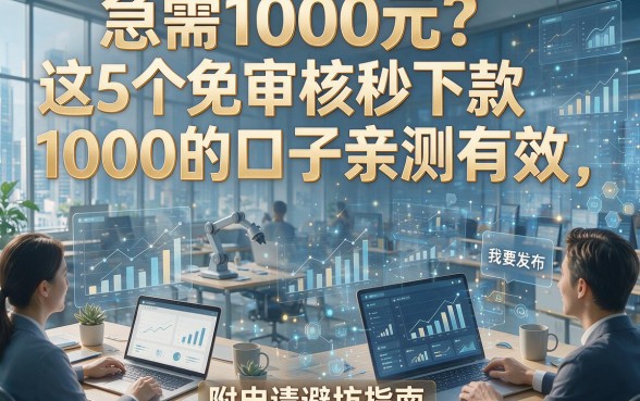 急需1000元？这5个免审核秒下款1000的口子亲测有效，附申请避坑指南