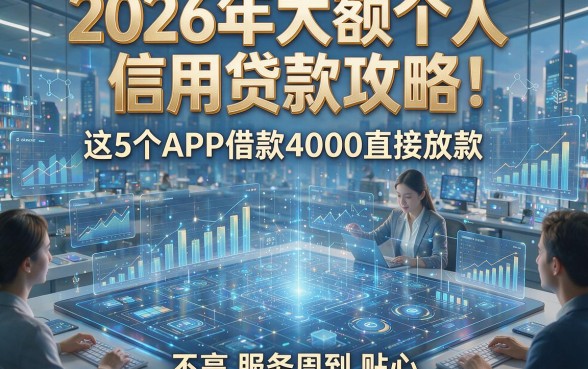 2026年大额个人信用贷款攻略：这5个APP借款4000直接放款，要求不高服务周到贴心