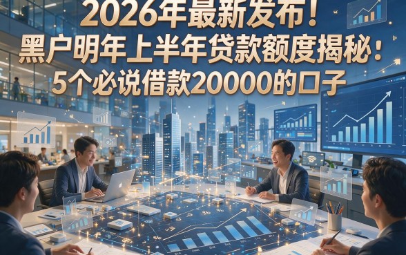 2026年最新发布！黑户明年上半年贷款额度揭秘：5个必说借款20000的口子