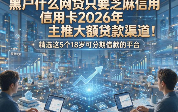 黑户什么网贷只要芝麻信用卡2026年主推大额贷款渠道！精选这5个18岁可分期借款的平台