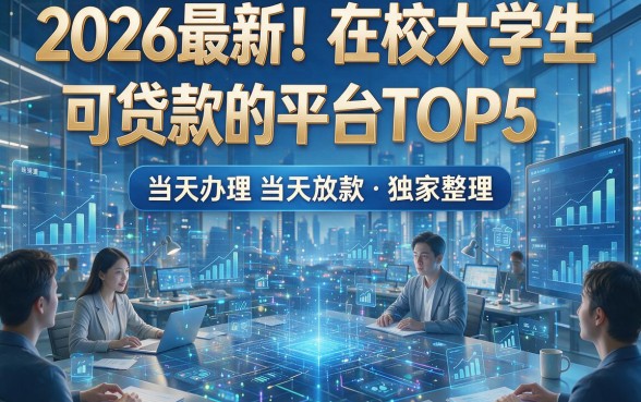 2026最新！在校大学生可贷款的平台TOP5，当天办理当天放款，独家整理！