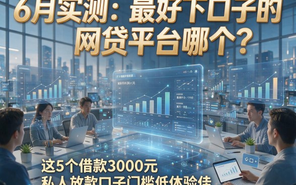 6月实测：最好下口子的网贷平台哪个？这5个借款3000元私人放款口子门槛低体验佳
