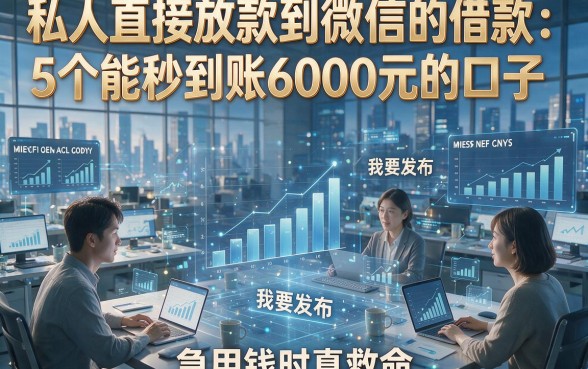 私人直接放款到微信的借款：5个能秒到账6000元的口子，急用钱时真救命！