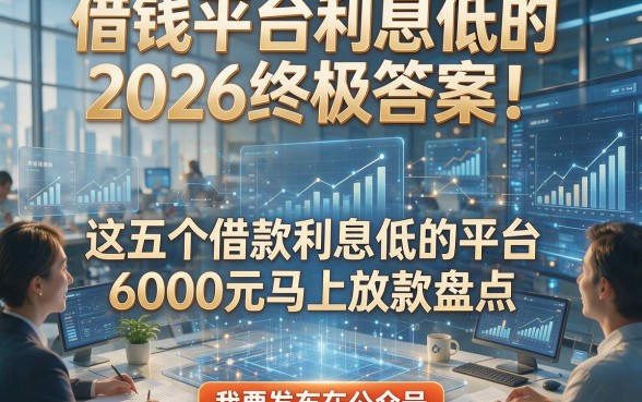 借钱平台利息低的2026终极答案！这五个借款利息低的平台6000元马上放款盘点