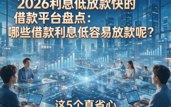 2026利息低放款快的借款平台盘点：哪些借款利息低容易放款呢？这5个真省心