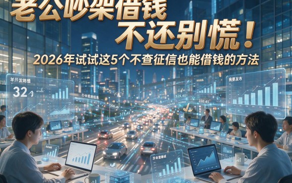 老公吵架借钱不还别慌！2026年试试这5个不查征信也能借钱的方法