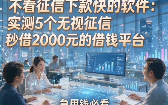 不看征信下款快的软件：实测5个无视征信秒借2000元的借钱平台，急用钱必看！