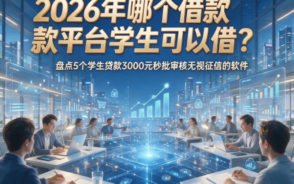 2026年哪个借款平台学生可以借？盘点5个学生贷款3000元秒批审核无视征信的软件