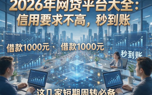 2026年网贷平台大全：信用要求不高、借款1000元秒到账，这几家短期周转必备