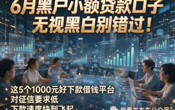 6月黑户小额贷款口子无视黑白别错过！这5个1000元好下款借钱平台对征信要求低，下款速度快到飞起
